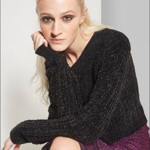 ⭐️ WILD FABLE Chenille Sweater V Neck Semi Cropped